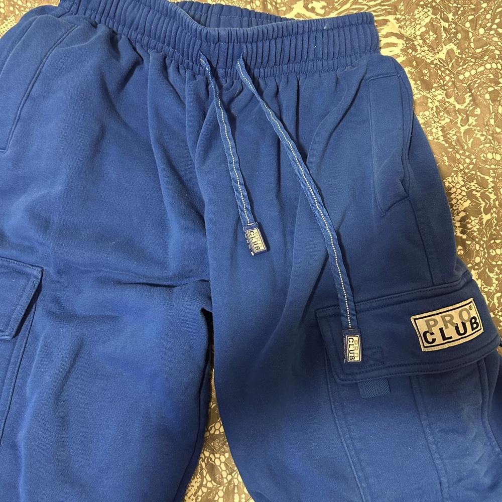 Blue pro club sweats size M